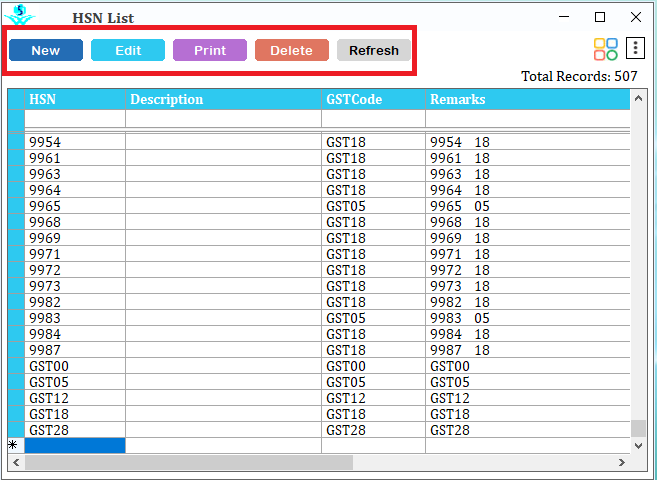 HSN List